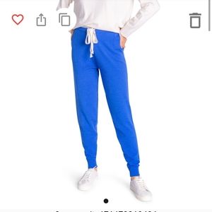 Knit lounge pants in cobalt New